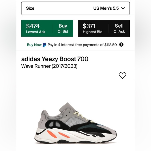 Authentic Adidas Yeezy Boost 700 (Wave Runner)